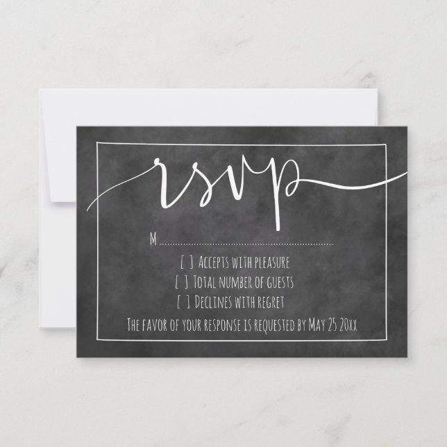 Karton-Typografie uAwg Hochzeitskarten RSVP Karte (Vorderseite)