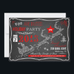 Karton Typografie Weihnachtsfeierliche Party Einla Einladung<br><div class="desc">Karton Typografie Weihnachten Party Einladung. Eine atemberaubende Weihnachtsfeier in Kalkboard, weiß und rot. Atemberaubende und kreative Typografie wird verwendet, um den Weihnachtsmann und Rentiere zu beglückwünschen, die auf dieser Urlaubseinladung einen Schlitten nach oben ziehen. Ein großartiger Chalkboard-Hintergrund in Grays, der wirklich die weißen und roten Farben der Seite ! Der...</div>