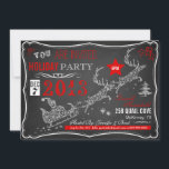 Karton Typografie Weihnachtsfeierliche Party Einla Einladung<br><div class="desc">Karton Typografie Weihnachten Party Einladung. Eine atemberaubende Weihnachtsfeier in Kalkboard, weiß und rot. Atemberaubende und kreative Typografie wird verwendet, um den Weihnachtsmann und Rentiere zu beglückwünschen, die auf dieser Urlaubseinladung einen Schlitten nach oben ziehen. Ein großartiger Chalkboard-Hintergrund in Grays, der wirklich die weißen und roten Farben der Seite ! Der...</div>