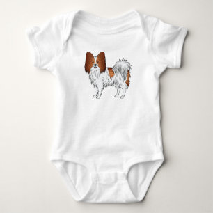 Kartoon-Hunde-Illustration in Rot und Weiß Baby Strampler