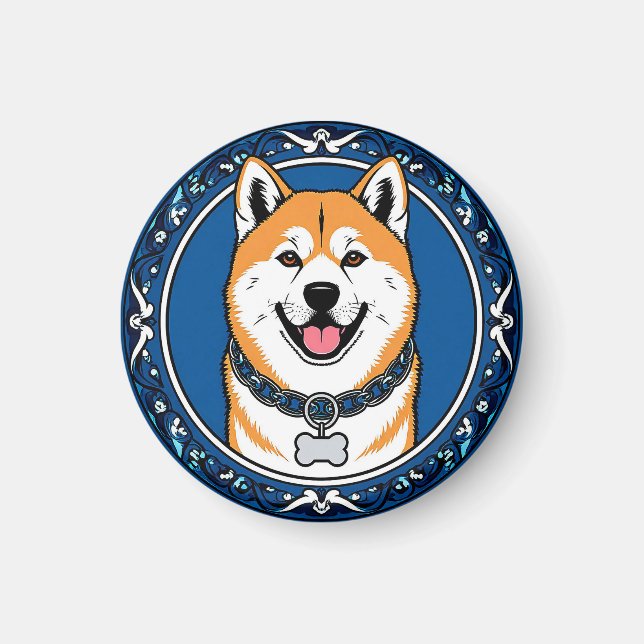 Kartoon-HundIllustration Magnet (Vorne)