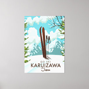 Karuizawa Japan Skifahren Reiseplakat Leinwanddruck