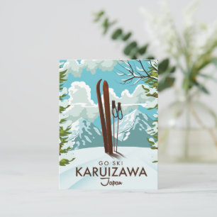 Karuizawa Japan Skifahren Reiseplakat Postkarte