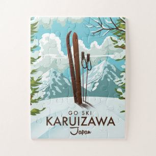 Karuizawa Japan Skifahrplakat