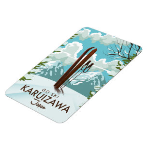 Karuizawa Japan Skifahrplakat Magnet