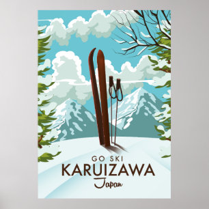 Karuizawa Japon poster Voyage de ski