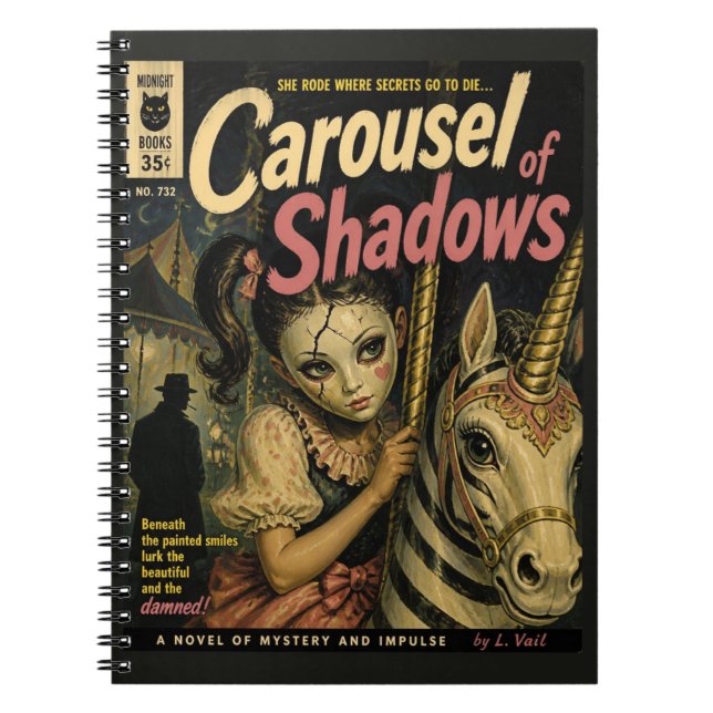 Karussell der Schatten Fantasy-Horror-Buchcover Notizblock (Vorderseite)