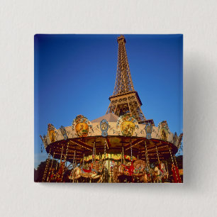Karussell, Eiffelturm, Paris, Frankreich Button