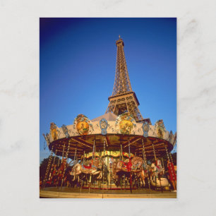 Karussell, Eiffelturm, Paris, Frankreich Postkarte