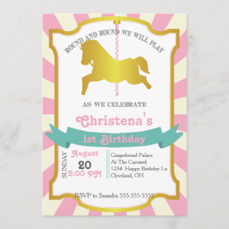 Karussell-Geburtstags-Party Einladung