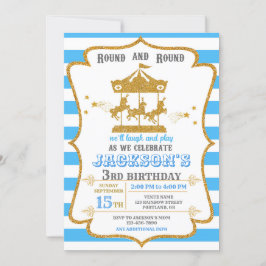 Karussell Geburtstagseinladung Vergnügungspark ein Einladung