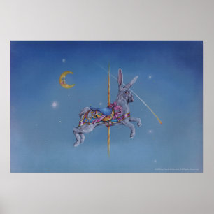 Karussell-Kaninchen-Plakate, schöne Kunst Poster