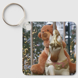 Karussell mit Teddy Bear Schlüsselanhänger