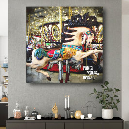 Karussell Pferd finden Sie Ihren befallenen Wildty Leinwanddruck
