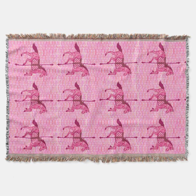 Karussell Pferd - Fuchsia Pink Decke (Vorderseite)