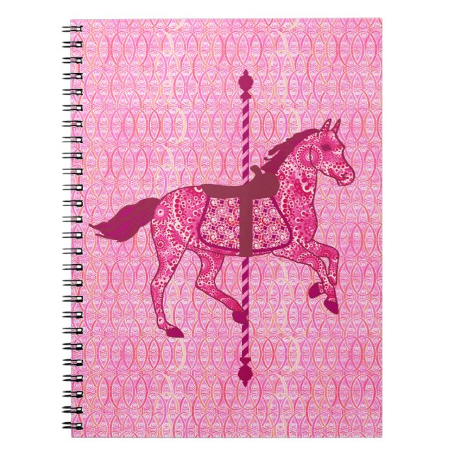 Karussell Pferd - Fuchsia Pink Notizblock (Vorderseite)