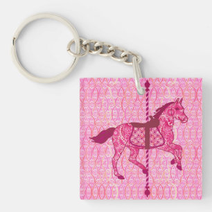 Karussell Pferd - Fuchsia Pink Schlüsselanhänger