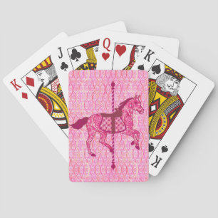 Karussell Pferd - Fuchsia Pink Spielkarten