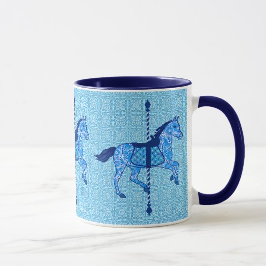Karussell-Pferd - Kobalt-und Himmel-Blau Tasse