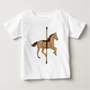 Karussell Pferd - Schokolade Braun und Tan Baby T-shirt