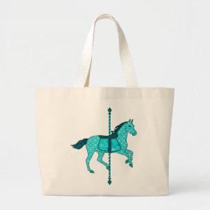 Karussell Pferd - Türkis und Aqua Jumbo Stoffbeutel