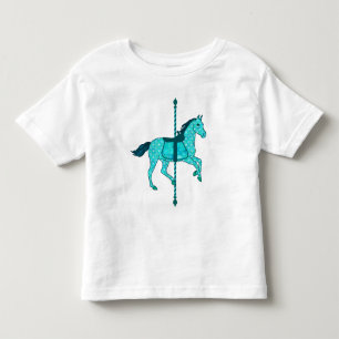 Karussell Pferd - Türkis und Aqua Kleinkind T-shirt