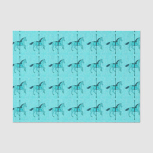 Karussell-Pferd - Türkis und Aqua Seidenpapier
