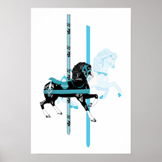 Karussell Pferde Poster