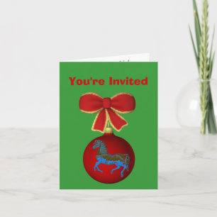 Karussell-Pferdeweihnachtsfeiertags-Party Einladung