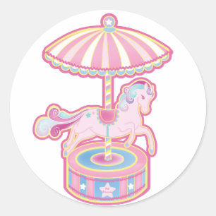 Karussell-Pony Runder Aufkleber