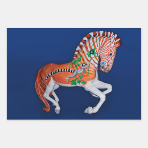 Karussell-Tier Quagga-Zebra-Foto-Geschenkpapier Geschenkpapier Set