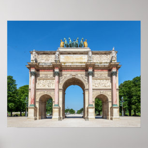 Karussell Triumphbogen in Paris, Frankreich Poster