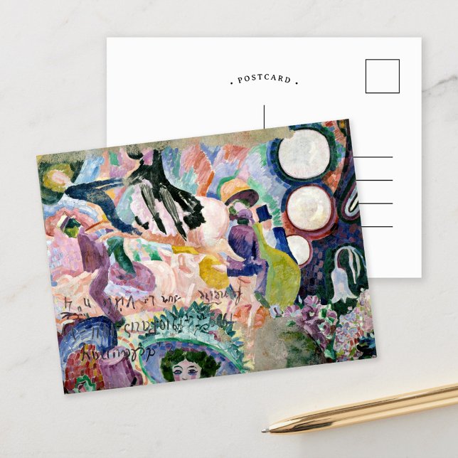 Karussell von Schweinen | Robert Delaunay Postkarte (Von Creator hochgeladen)