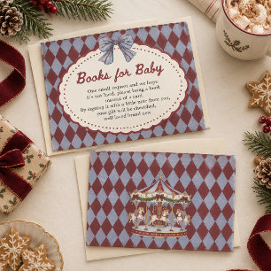Karussellbogen-Weihnachtsbabyparty-Bücher für Baby Begleitkarte