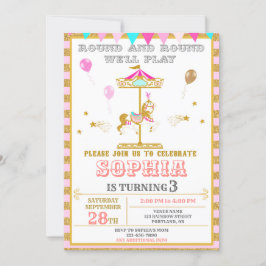 Karussellgeburt Einladung Karneval Park Party