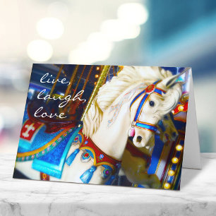 Karussellpferd Fotografie Live Lachen Liebe Schrif Karte