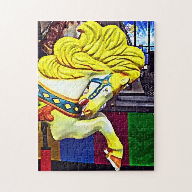 Karussellpferd mit gelber Mähne (Vertikal)