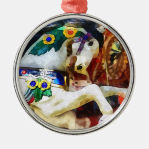Karussellpferd Nahaufnahme Silbernes Ornament