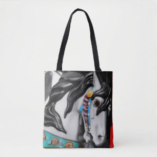 Karussellpferd Schwarz-Weiß-Teilfarbe Tasche