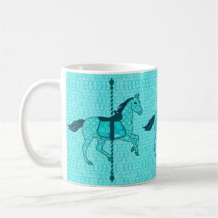Karussellpferd - Türkis und Aqua Kaffeetasse