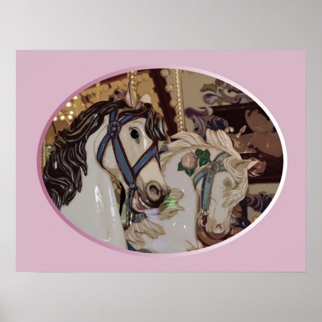 Karussellpferde drucken Poster (Vorne)