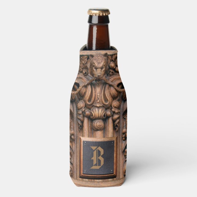 Karvellholz Monogramm Flasche Cooler Flaschenkühler (Flaschenvorderseite)