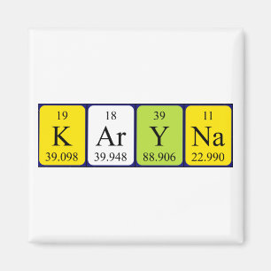 Karyna-Magnet für den periodischen Tabellennamen Magnet
