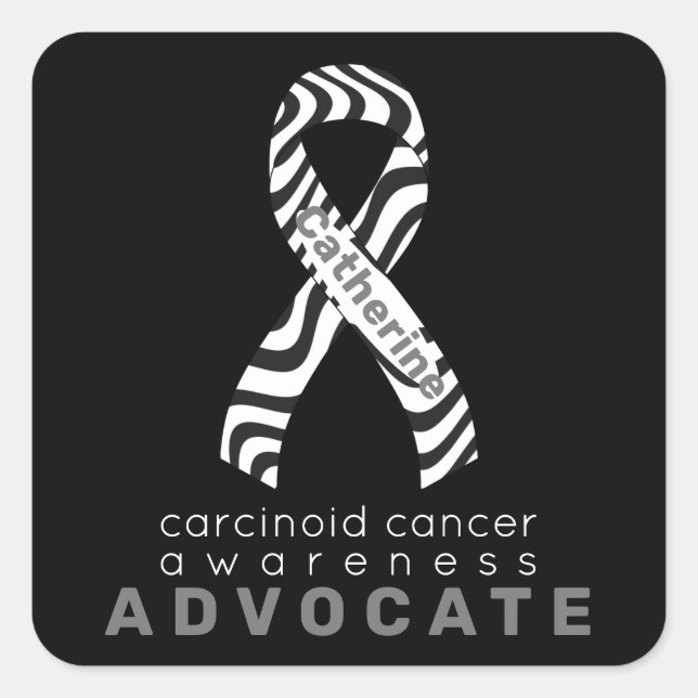 Karzinoid Cancer Advocate Black Square Sticker (Vorderseite)