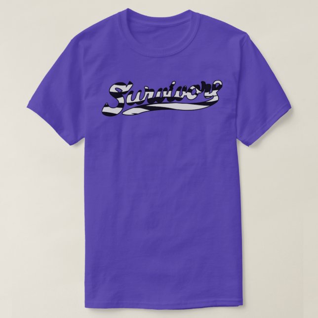 Karzinoid Cancer Awareness Survivor Zebra Ribbon G T-Shirt (Design vorne)