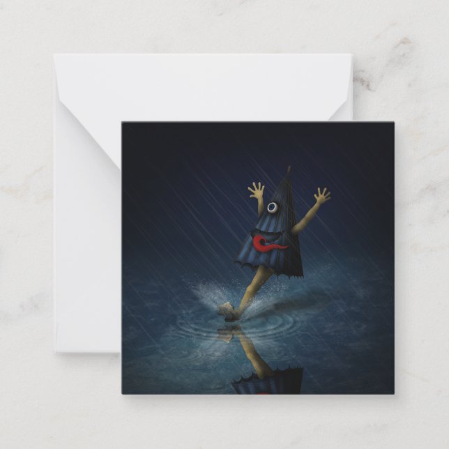 Kasa Obake Japanischer Regenschirm Ghost Rainy Day Mitteilungskarte (Vorderseite)