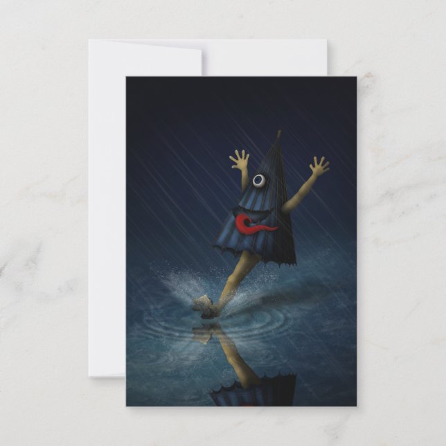 Kasa Obake Japanischer Regenschirm Ghost Rainy Day Mitteilungskarte (Vorderseite)