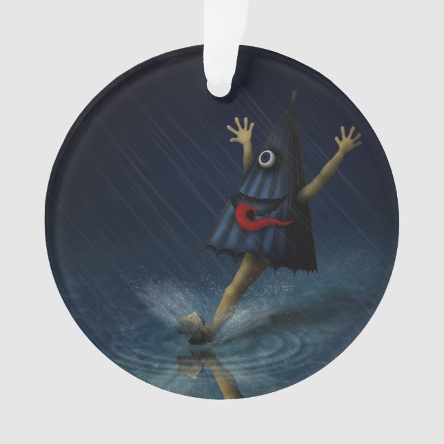 Kasa Obake Japanischer Regenschirm Ghost Rainy Day Ornament (Vorderseite)