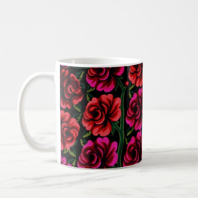 Kasachischer Blumen-Teppich Kaffeetasse (Links)
