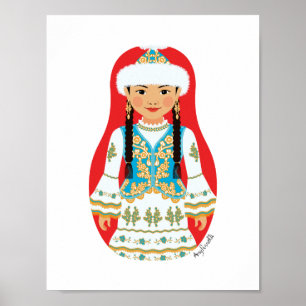 Kasachischer Matrjoschka-Plakat Poster